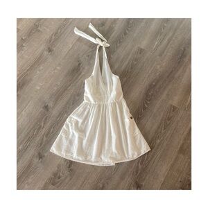 White Halter Tie Dress